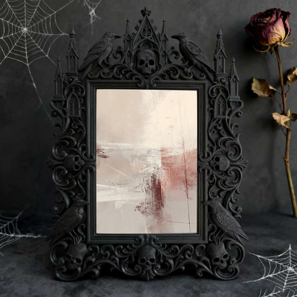 Gothic Dark-style Photo Frame | Gothic Prom Photo Booth Backdrop Decor, Photo Ornament, Wall-mountable & Tabletop, Waterproof Plastic Frame