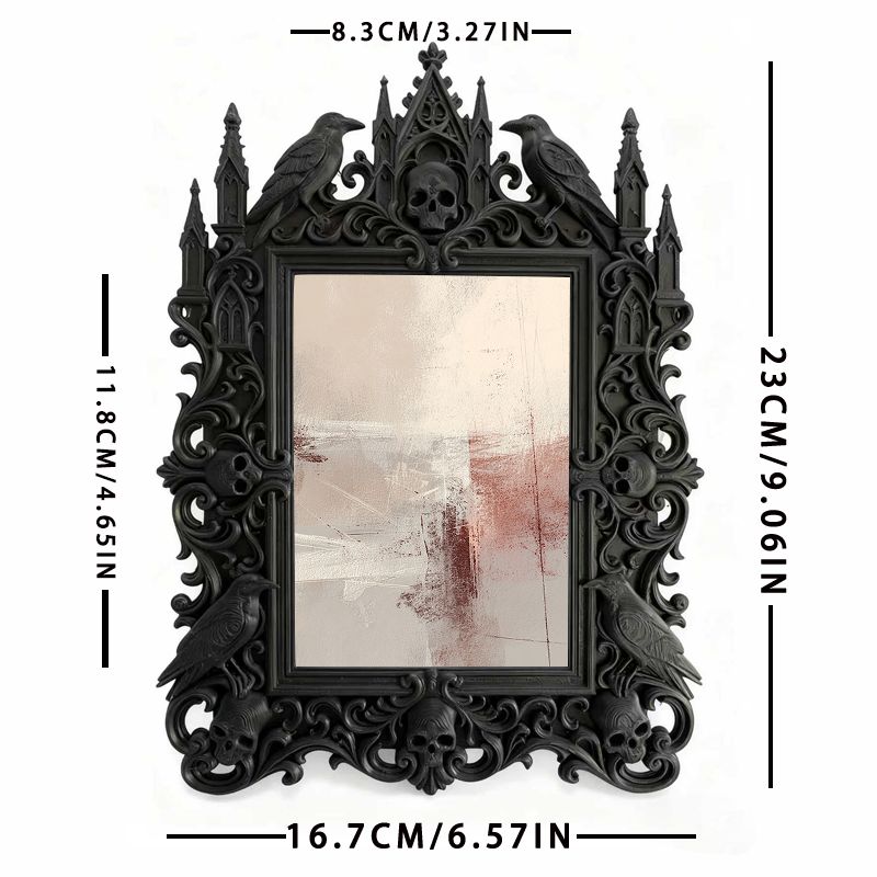 Gothic Dark-style Photo Frame | Gothic Prom Photo Booth Backdrop Decor, Photo Ornament, Wall-mountable & Tabletop, Waterproof Plastic Frame