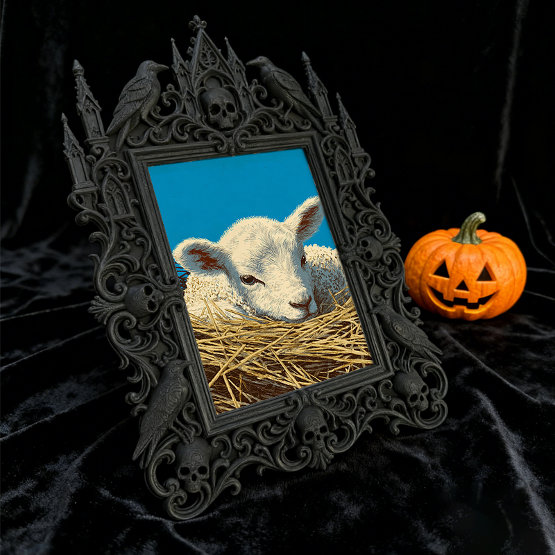 Gothic Dark-style Photo Frame | Gothic Baby Nursery Dark Fairy Tale Decor, Photo Ornament, Wall-mountable & Tabletop, Waterproof Plastic Fra