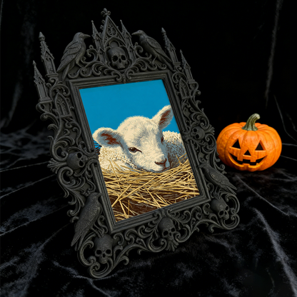 Gothic Dark-style Photo Frame | Gothic Baby Nursery Dark Fairy Tale Decor, Photo Ornament, Wall-mountable & Tabletop, Waterproof Plastic Fra