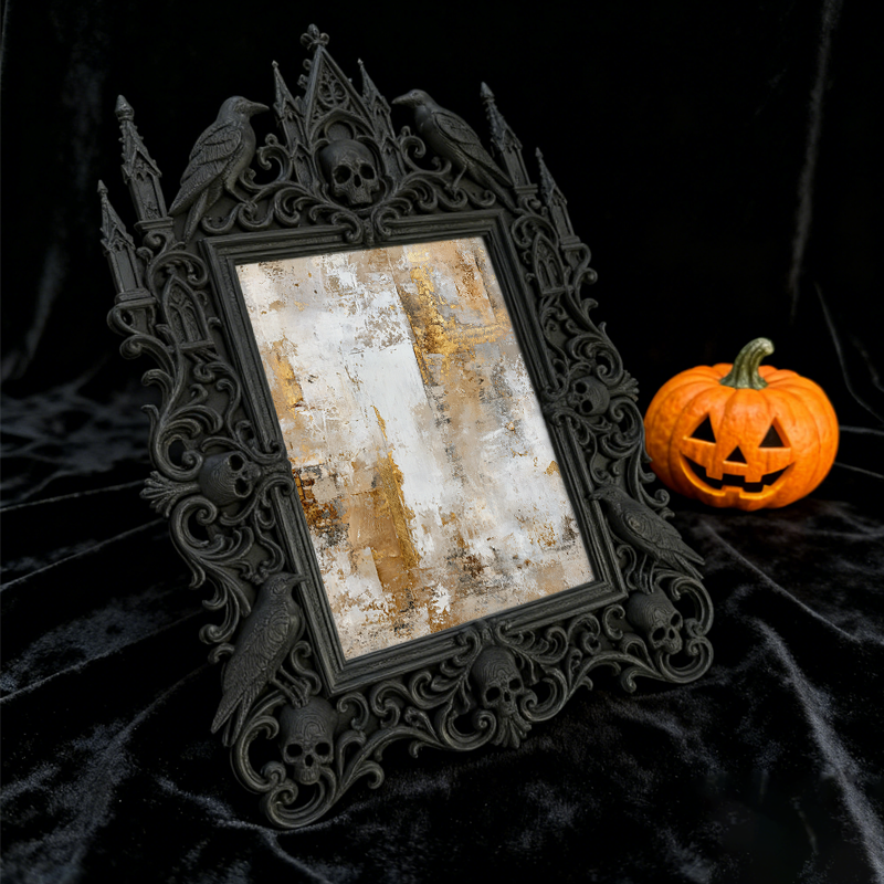Gothic Dark-style Photo Frame | Handmade Candle Making Workshop Display Decor, Photo Ornament, Wall-mountable & Tabletop, Waterproof Plastic