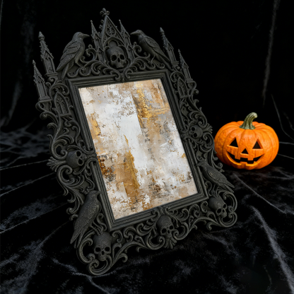 Gothic Dark-style Photo Frame | Handmade Candle Making Workshop Display Decor, Photo Ornament, Wall-mountable & Tabletop, Waterproof Plastic