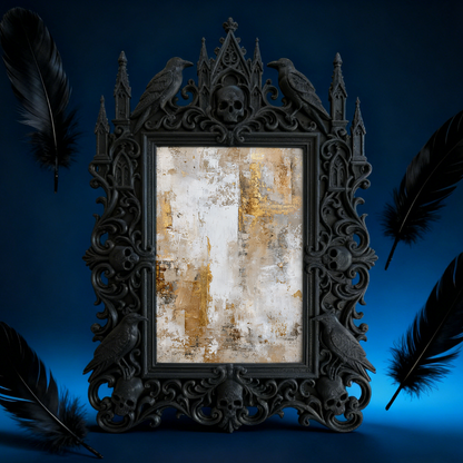 Gothic Dark-style Photo Frame | Handmade Candle Making Workshop Display Decor, Photo Ornament, Wall-mountable & Tabletop, Waterproof Plastic