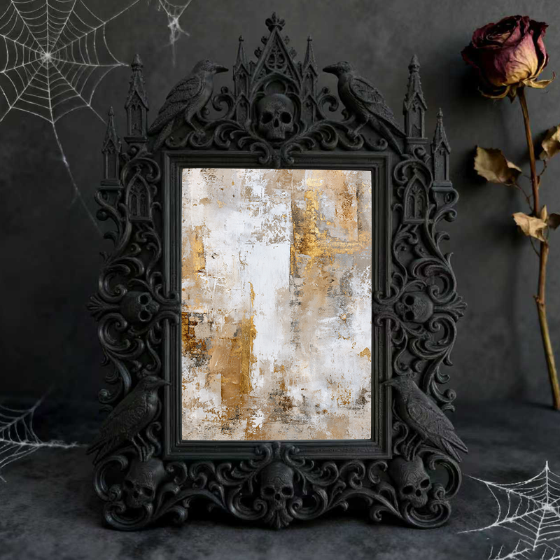 Gothic Dark-style Photo Frame | Handmade Candle Making Workshop Display Decor, Photo Ornament, Wall-mountable & Tabletop, Waterproof Plastic