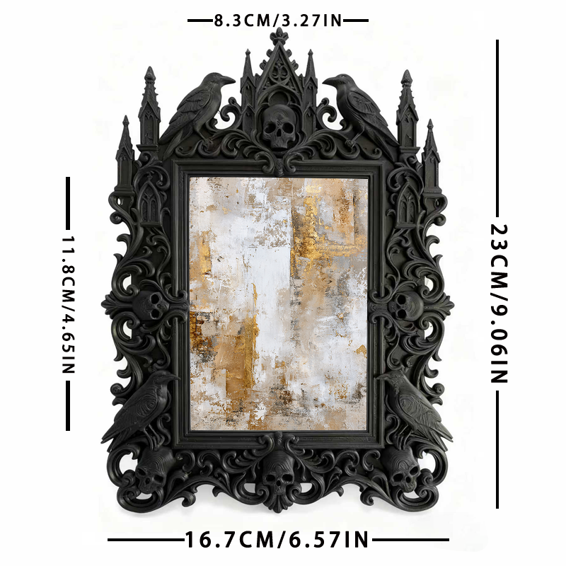 Gothic Dark-style Photo Frame | Handmade Candle Making Workshop Display Decor, Photo Ornament, Wall-mountable & Tabletop, Waterproof Plastic