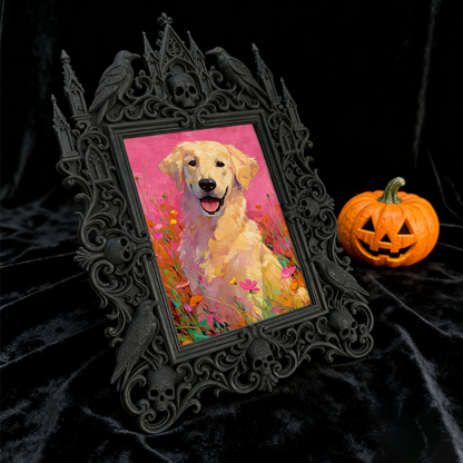 Gothic Dark-style Photo Frame | Gothic Wedding Photo Booth Prop Decor, Photo Ornament, Wall-mountable & Tabletop, Waterproof Plastic Frame