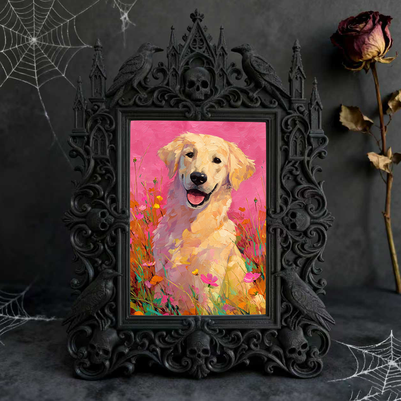 Gothic Dark-style Photo Frame | Gothic Wedding Photo Booth Prop Decor, Photo Ornament, Wall-mountable & Tabletop, Waterproof Plastic Frame