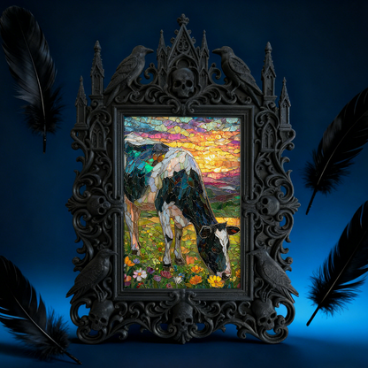 Gothic Dark-style Photo Frame | Retro Arcade Horror Game Corner Decor, Photo Ornament, Wall-mountable & Tabletop, Waterproof Plastic Frame