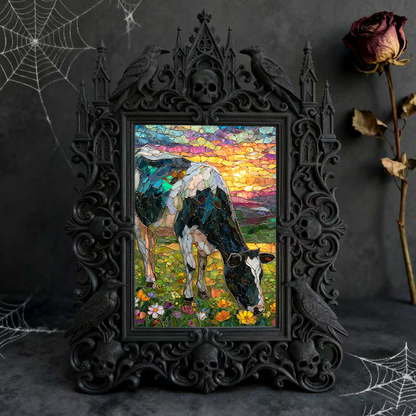 Gothic Dark-style Photo Frame | Retro Arcade Horror Game Corner Decor, Photo Ornament, Wall-mountable & Tabletop, Waterproof Plastic Frame