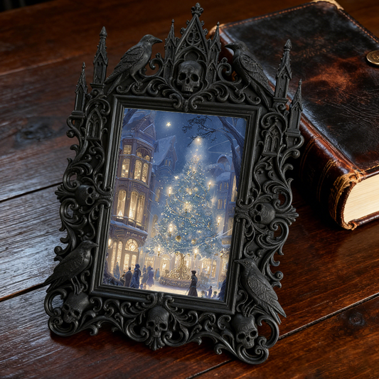 Gothic Dark-style Photo Frame | Gothic Barbershop Client Before-After Photo Decor, Photo Ornament, Wall-mountable & Tabletop, Waterproof Pla