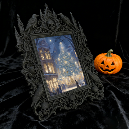 Gothic Dark-style Photo Frame | Gothic Barbershop Client Before-After Photo Decor, Photo Ornament, Wall-mountable & Tabletop, Waterproof Pla