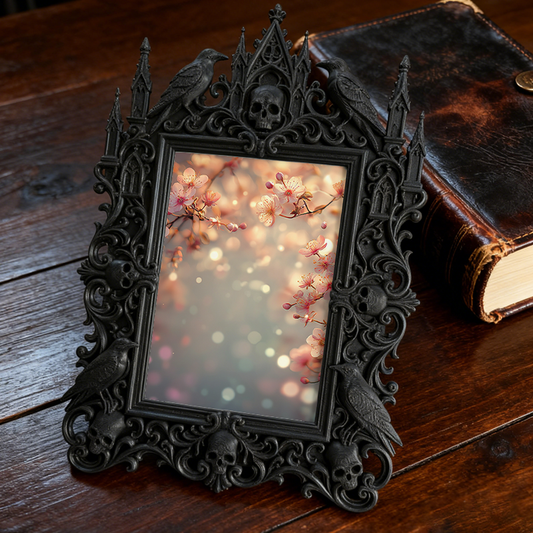 Gothic Dark-style Photo Frame | Gothic Perfume Boutique Scent Display Decor, Photo Ornament, Wall-mountable & Tabletop, Waterproof Plastic F