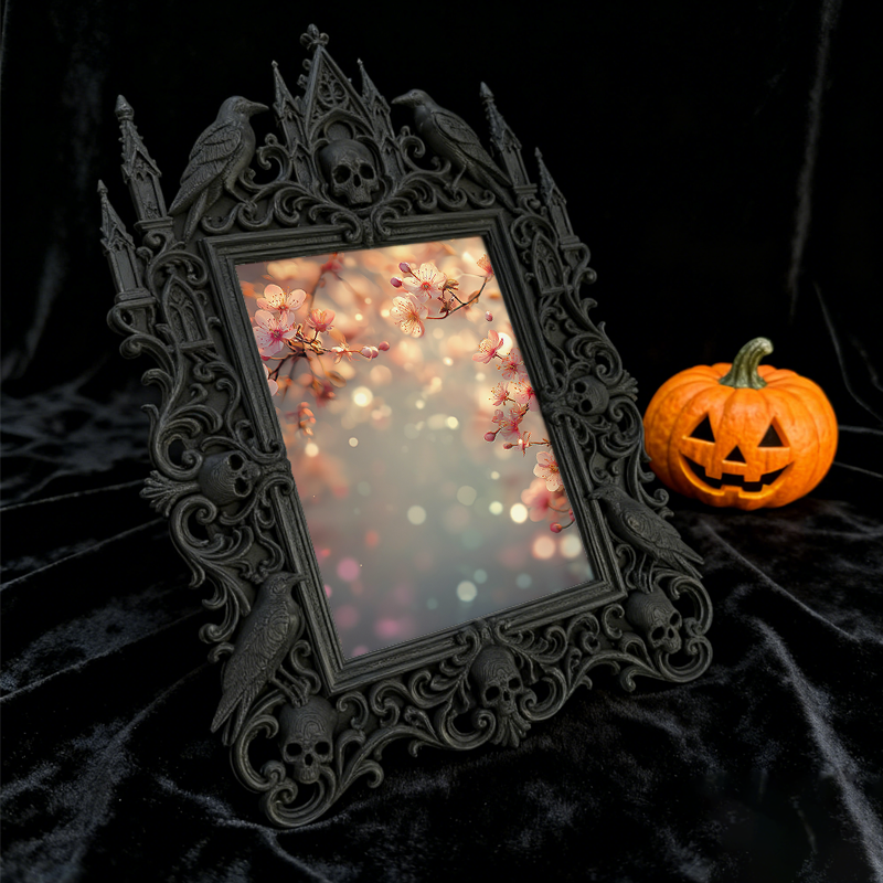 Gothic Dark-style Photo Frame | Gothic Perfume Boutique Scent Display Decor, Photo Ornament, Wall-mountable & Tabletop, Waterproof Plastic F