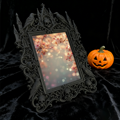 Gothic Dark-style Photo Frame | Gothic Perfume Boutique Scent Display Decor, Photo Ornament, Wall-mountable & Tabletop, Waterproof Plastic F