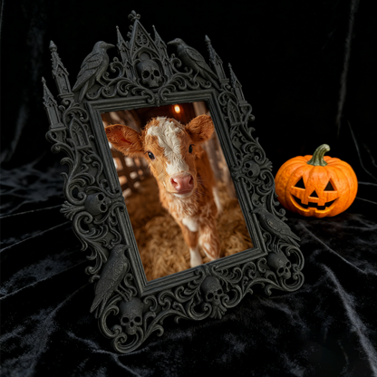 Gothic Dark-style Photo Frame | Gothic-themed Coffee Shop Corner Decor, Photo Ornament, Wall-mountable & Tabletop, Waterproof Plastic Frame