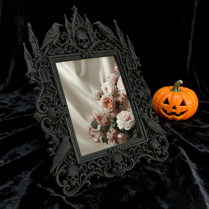 Gothic Dark-style Photo Frame | Retro Horror Magazine Cover Display Decor, Photo Ornament, Wall-mountable & Tabletop, Waterproof Plastic Fra