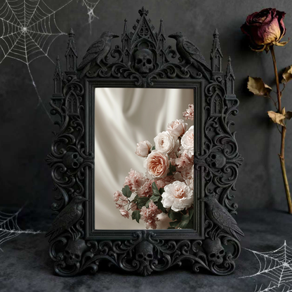 Gothic Dark-style Photo Frame | Retro Horror Magazine Cover Display Decor, Photo Ornament, Wall-mountable & Tabletop, Waterproof Plastic Fra