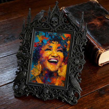 Gothic Dark-style Photo Frame | Gothic Themed Airbnb Bedroom Decor, Photo Ornament, Wall-mountable & Tabletop, Waterproof Plastic Frame