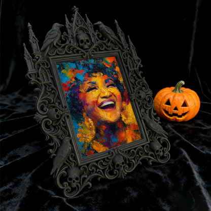 Gothic Dark-style Photo Frame | Gothic Themed Airbnb Bedroom Decor, Photo Ornament, Wall-mountable & Tabletop, Waterproof Plastic Frame