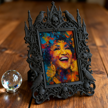 Gothic Dark-style Photo Frame | Gothic Themed Airbnb Bedroom Decor, Photo Ornament, Wall-mountable & Tabletop, Waterproof Plastic Frame