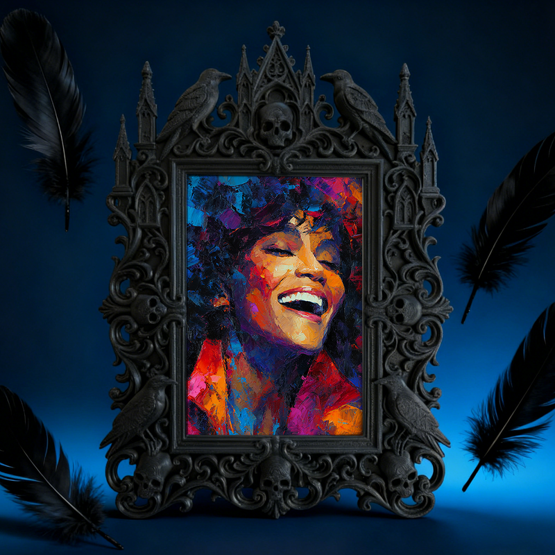 Gothic Dark-style Photo Frame | Handmade Leather Gothic Accessory Shop Decor, Photo Ornament, Wall-mountable & Tabletop, Waterproof Plastic 