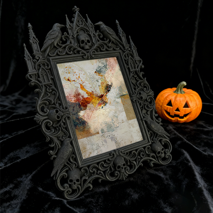 Gothic Dark-style Photo Frame | Gothic Tattoo Studio Waiting Area Decor, Photo Ornament, Wall-mountable & Tabletop, Waterproof Plastic Frame