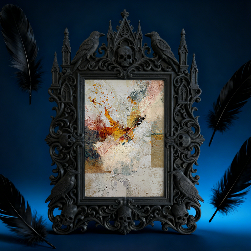 Gothic Dark-style Photo Frame | Gothic Tattoo Studio Waiting Area Decor, Photo Ornament, Wall-mountable & Tabletop, Waterproof Plastic Frame