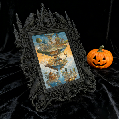 Gothic Dark-style Photo Frame | Gothic Themed Pop-up Bar Wall Decor, Photo Ornament, Wall-mountable & Tabletop, Waterproof Plastic Frame
