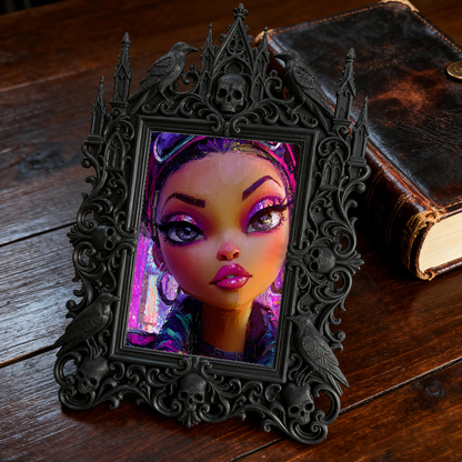 European Court Relief Luxury Frame | Entrance Console Table Decor, Wall-mountable Photo Frame, Retro Noble Style