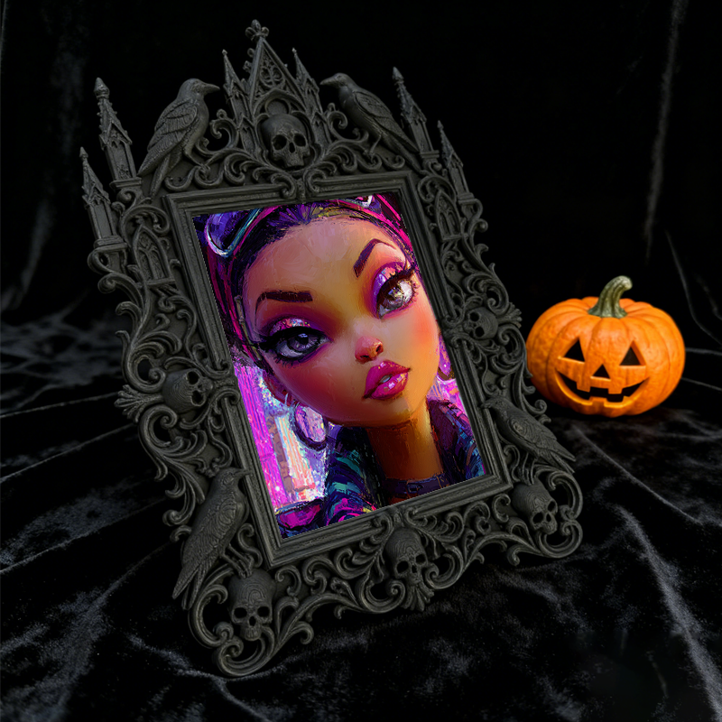 European Court Relief Luxury Frame | Entrance Console Table Decor, Wall-mountable Photo Frame, Retro Noble Style