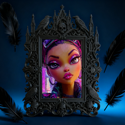 European Court Relief Luxury Frame | Entrance Console Table Decor, Wall-mountable Photo Frame, Retro Noble Style