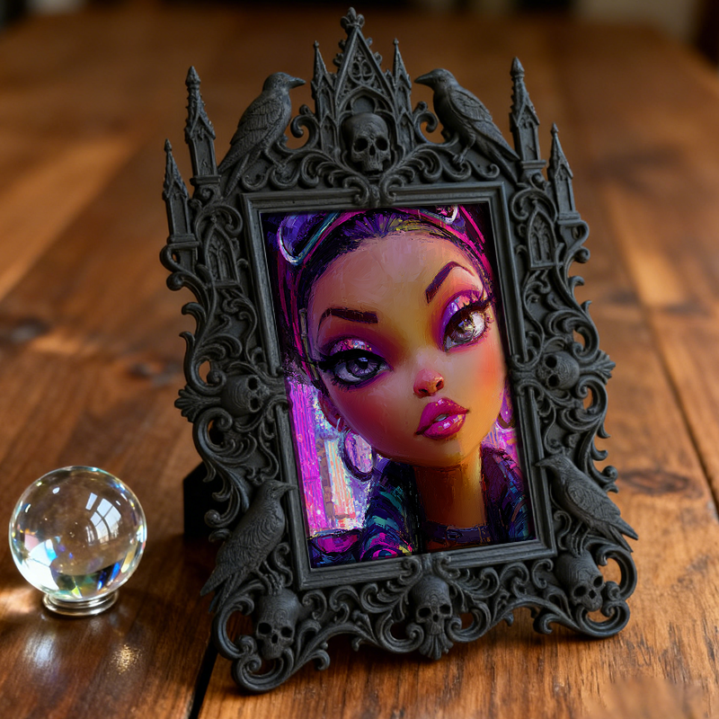 European Court Relief Luxury Frame | Entrance Console Table Decor, Wall-mountable Photo Frame, Retro Noble Style