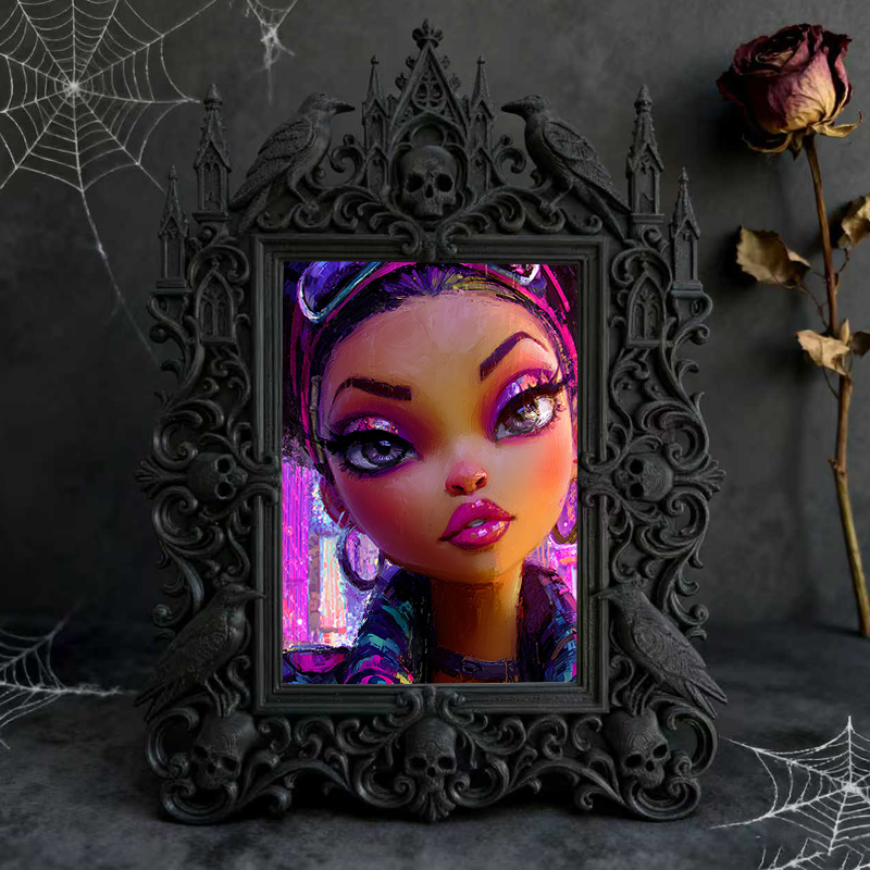 European Court Relief Luxury Frame | Entrance Console Table Decor, Wall-mountable Photo Frame, Retro Noble Style