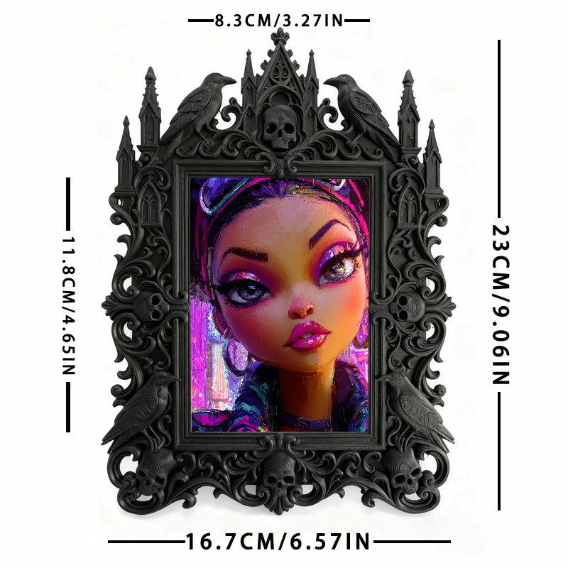 European Court Relief Luxury Frame | Entrance Console Table Decor, Wall-mountable Photo Frame, Retro Noble Style