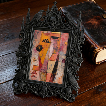 European Court Relief Luxury Frame | Bedroom Nightstand Ornament, Photo Display Holder, Royal Carved Design