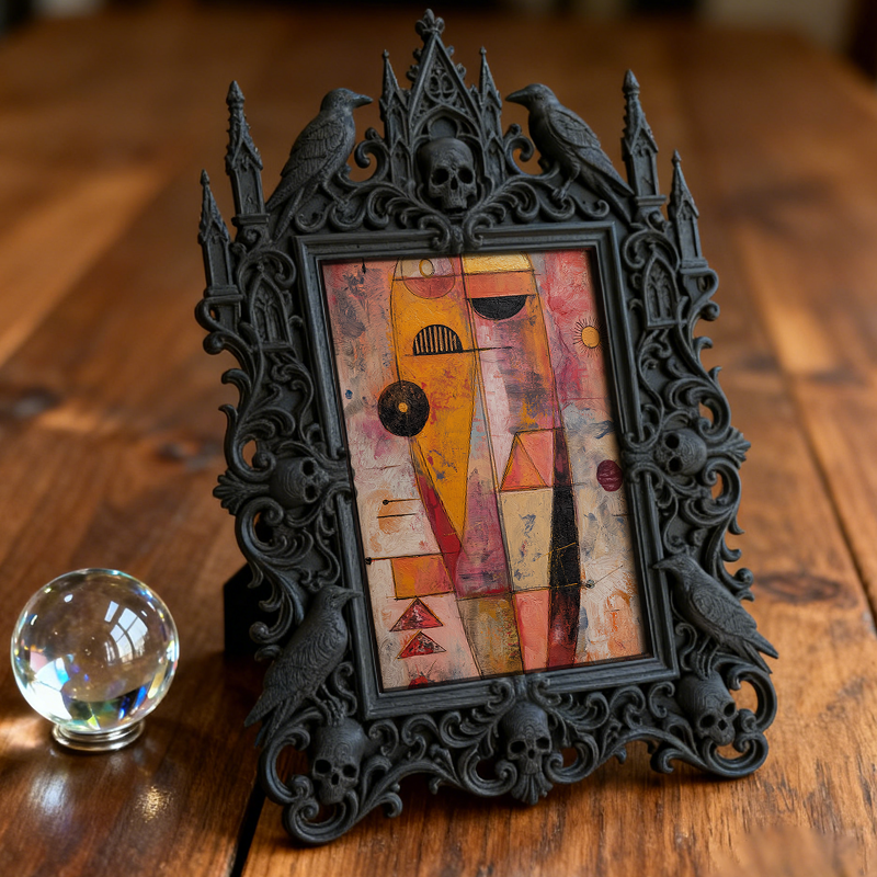 European Court Relief Luxury Frame | Bedroom Nightstand Ornament, Photo Display Holder, Royal Carved Design