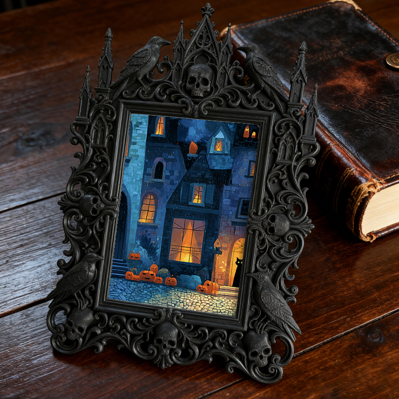 European Court Relief Luxury Frame | Office Reception Desk Decor, Tabletop Photo Holder, Retro Court Style