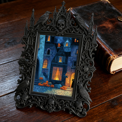 European Court Relief Luxury Frame | Office Reception Desk Decor, Tabletop Photo Holder, Retro Court Style