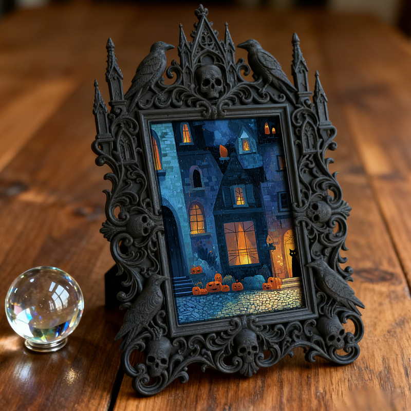 European Court Relief Luxury Frame | Office Reception Desk Decor, Tabletop Photo Holder, Retro Court Style