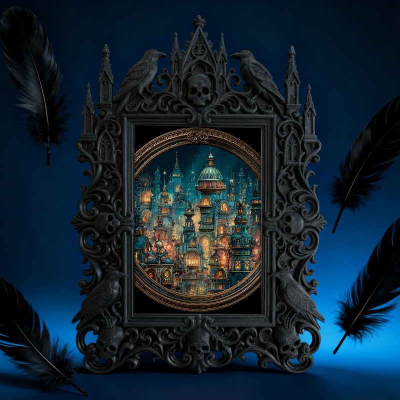 European Court Relief Luxury Frame | Art Gallery Corner Decor, Photo Frame Prop, Palace-style Relief Design