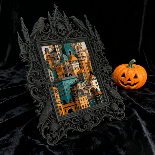 European Court Relief Luxury Frame | Baby Shower Party Decor, Photo Display Ornament, Court Carved Frame