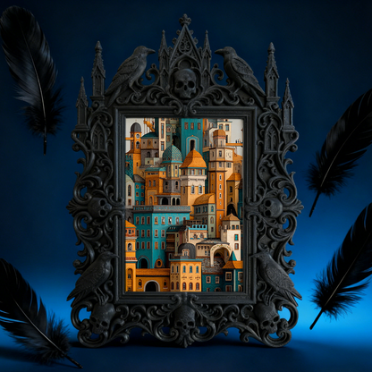 European Court Relief Luxury Frame | Baby Shower Party Decor, Photo Display Ornament, Court Carved Frame