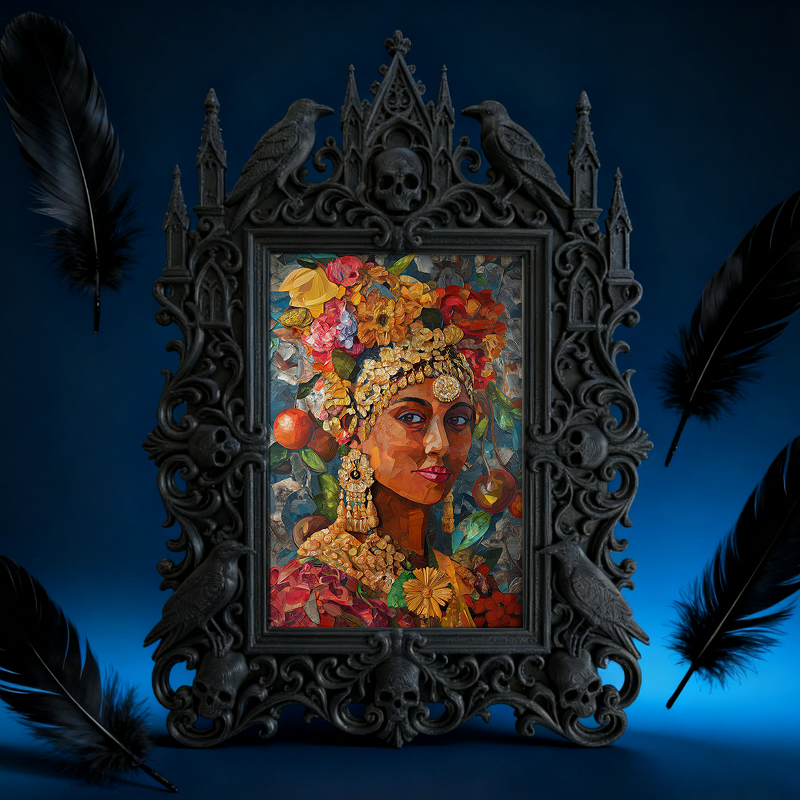 European Court Relief Luxury Frame | Home Theater Console Decor, Photo Holder, Palace Relief Craft