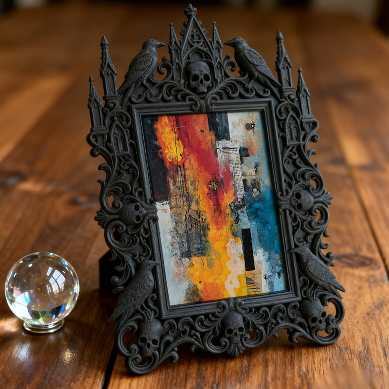 Trendy European Relief Photo Frame | Entryway Console Statement Decor, Wall-mountable, Noble Retro Aesthetic