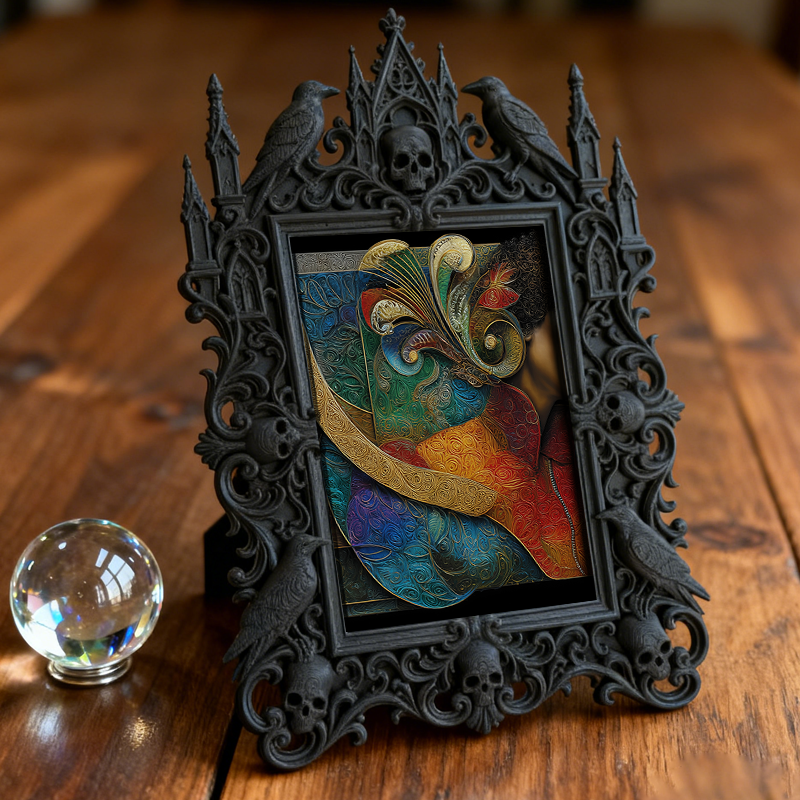 Trendy European Carved Frame | Home Wine Cabinet Accent Decor, Photo Holder, Vintage Palace Style
