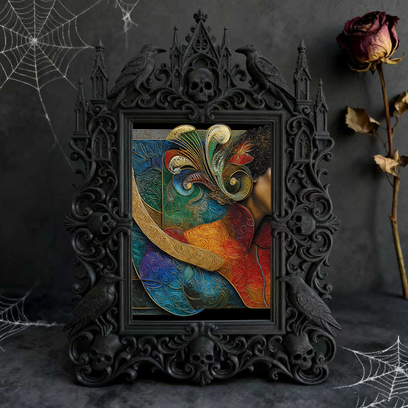 Trendy European Carved Frame | Home Wine Cabinet Accent Decor, Photo Holder, Vintage Palace Style