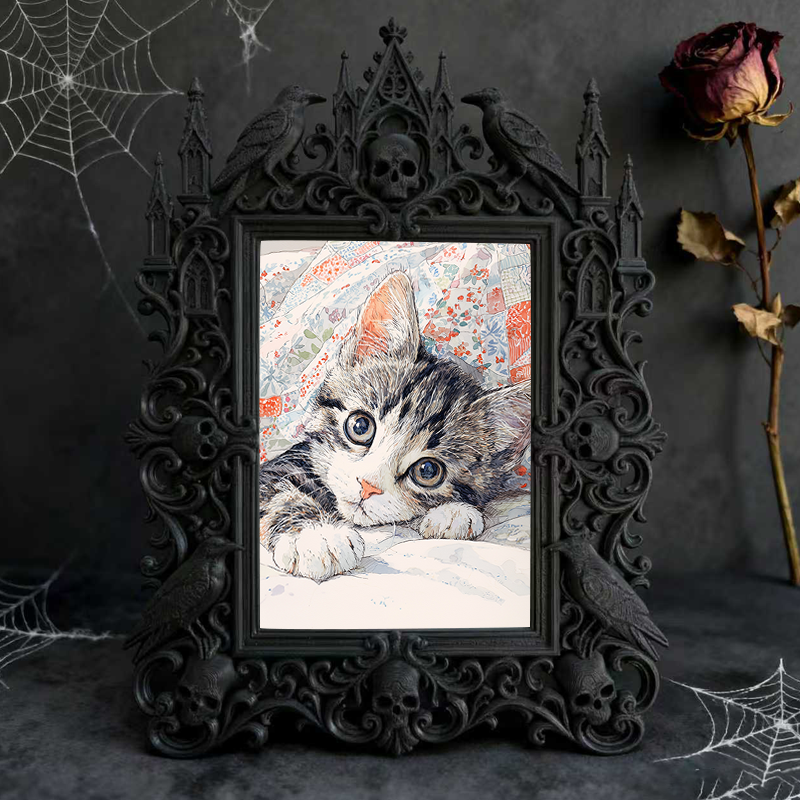 Premium European Court Relief Frame | Wine Cellar Tasting Area Decor, Tabletop Photo Holder, Vintage Royal Craft