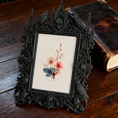 Stylish European Relief Photo Frame | Antique Watch Store Shelf Decor, Photo Ornament, Noble Carved Design