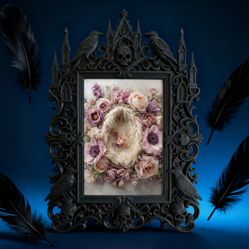 Hot-selling Royal Relief Frame | Christmas Tree Skirt Table Decor, Family Photo Holder, Vintage Court Style
