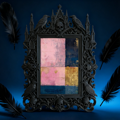 Top-rated Gothic Dark-style Photo Frame | Witchy Tarot Card Reading Nook Decor, Photo Ornament, Wall-mountable & Tabletop, Waterproof Plasti